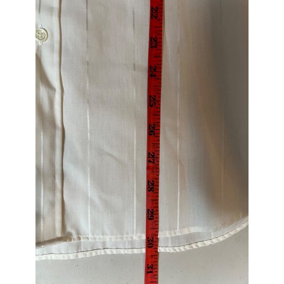 Vintage John Henry White Striped Mens Button-Up Shirt 15.5 34/35 Regular Fit - Picture 13 of 16